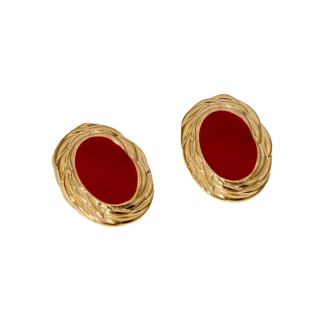 732 "GRACIELA ROJOS" Aretes dorados
