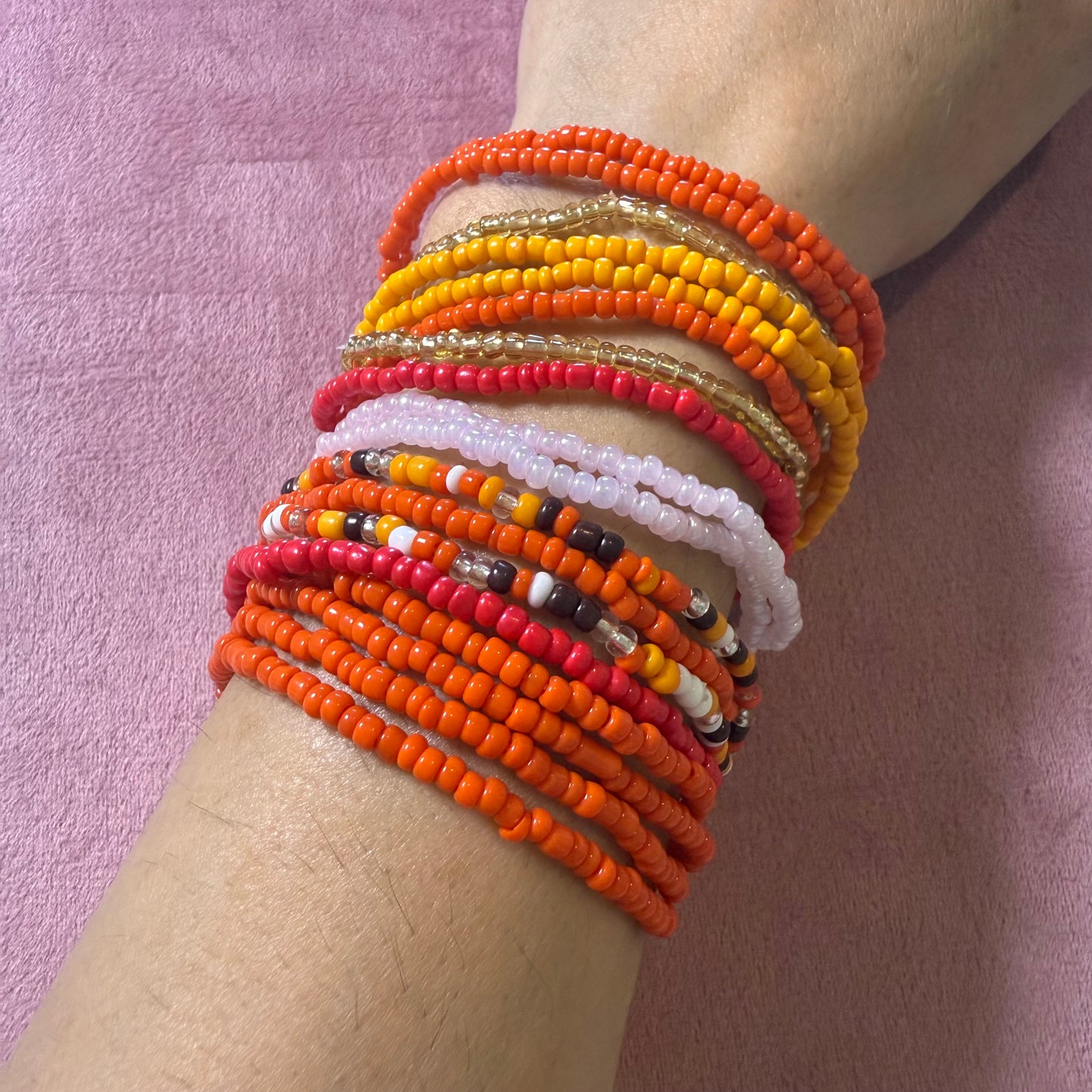 696 "ABIGAIL NARANJA" JUEGO DE PULSERA