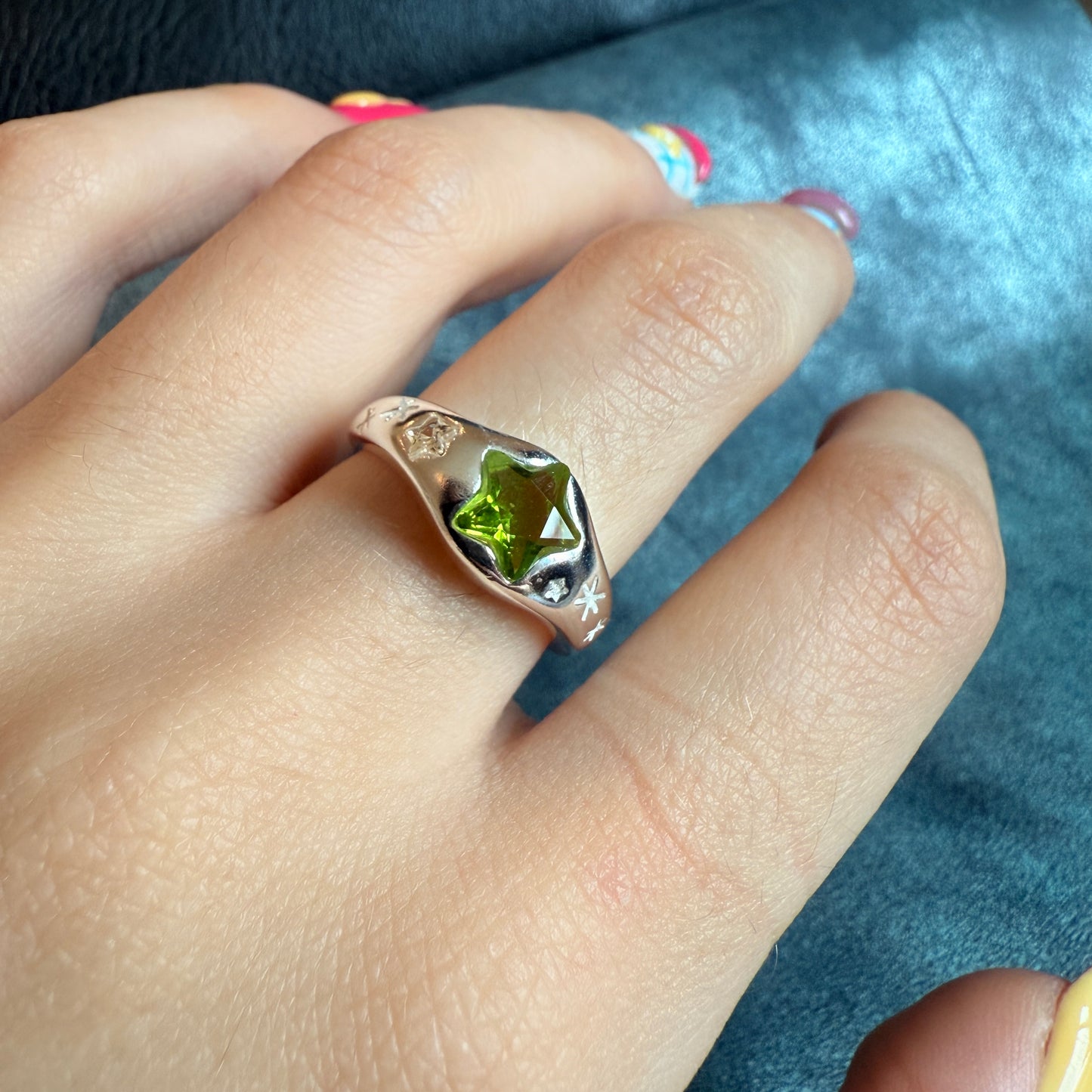 590 “EVE VERDE” Anillo plata