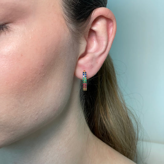 "SUNSET RAINBOW" aretes dorados