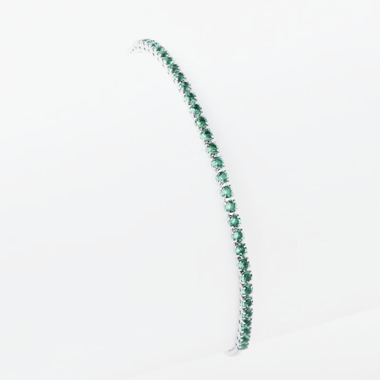 771 "IRENE VERDE" Pulsera plateada