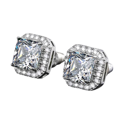 828 "FATIMA BLANCOS" ARETES PLATEADOS