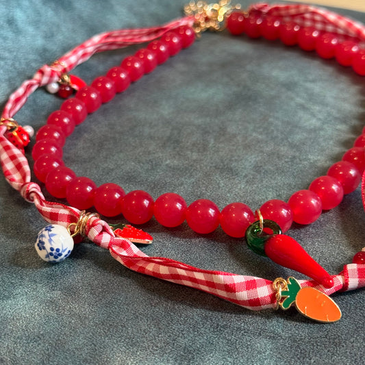 630 “CEREZA” Collar de cuentas