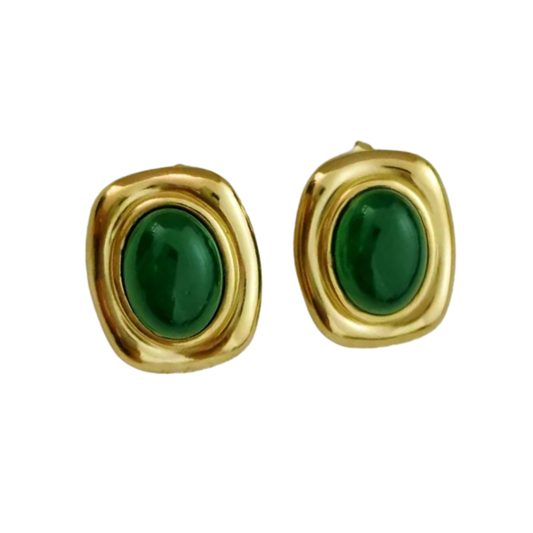 817 "JAZMIN VERDES" Aretes dorados