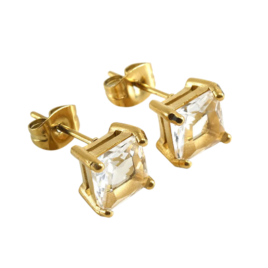 813 "MATILDE BLANCO" Aretes dorados