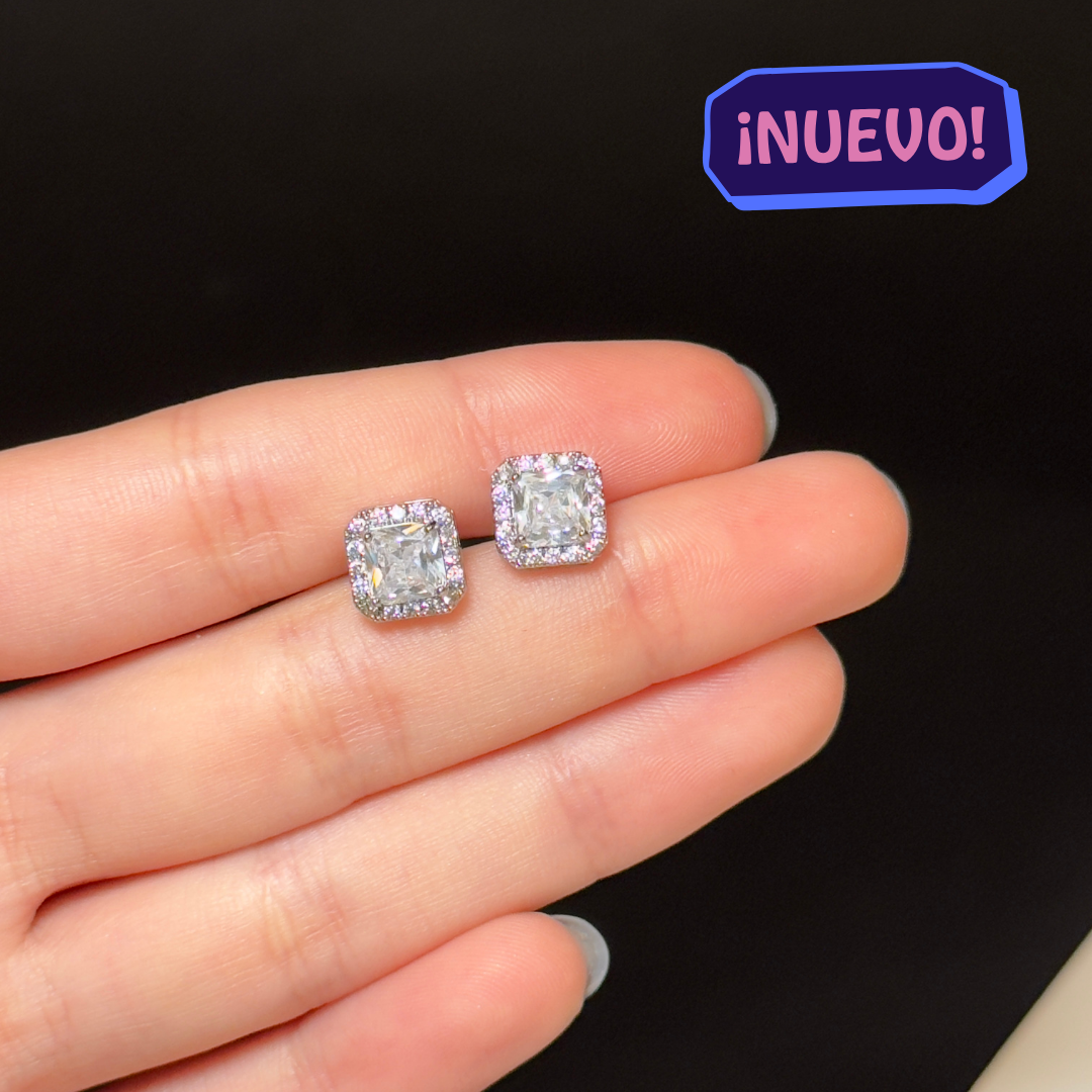 "ANASTASIA D" Aretes plateados