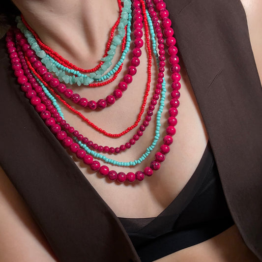645 “CORAL” Collar de cuentas