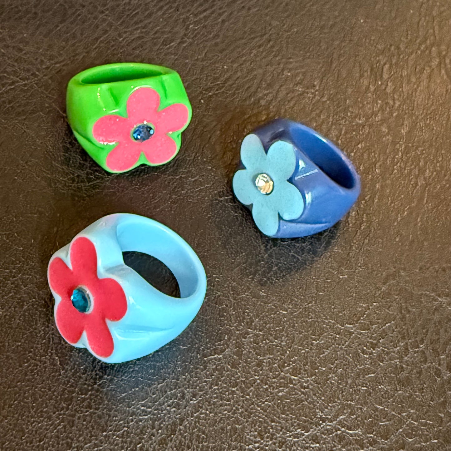 633 “FLOR POP” Anillo verde