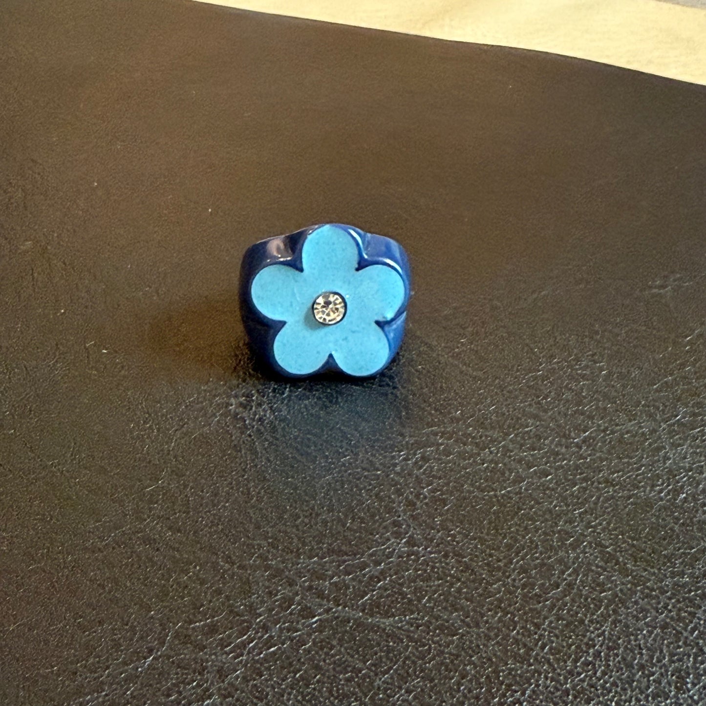 634 “FLOR POP” Anillo azul