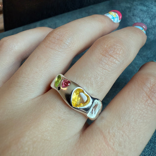 589 “EVE AMARILLO” Anillo plata