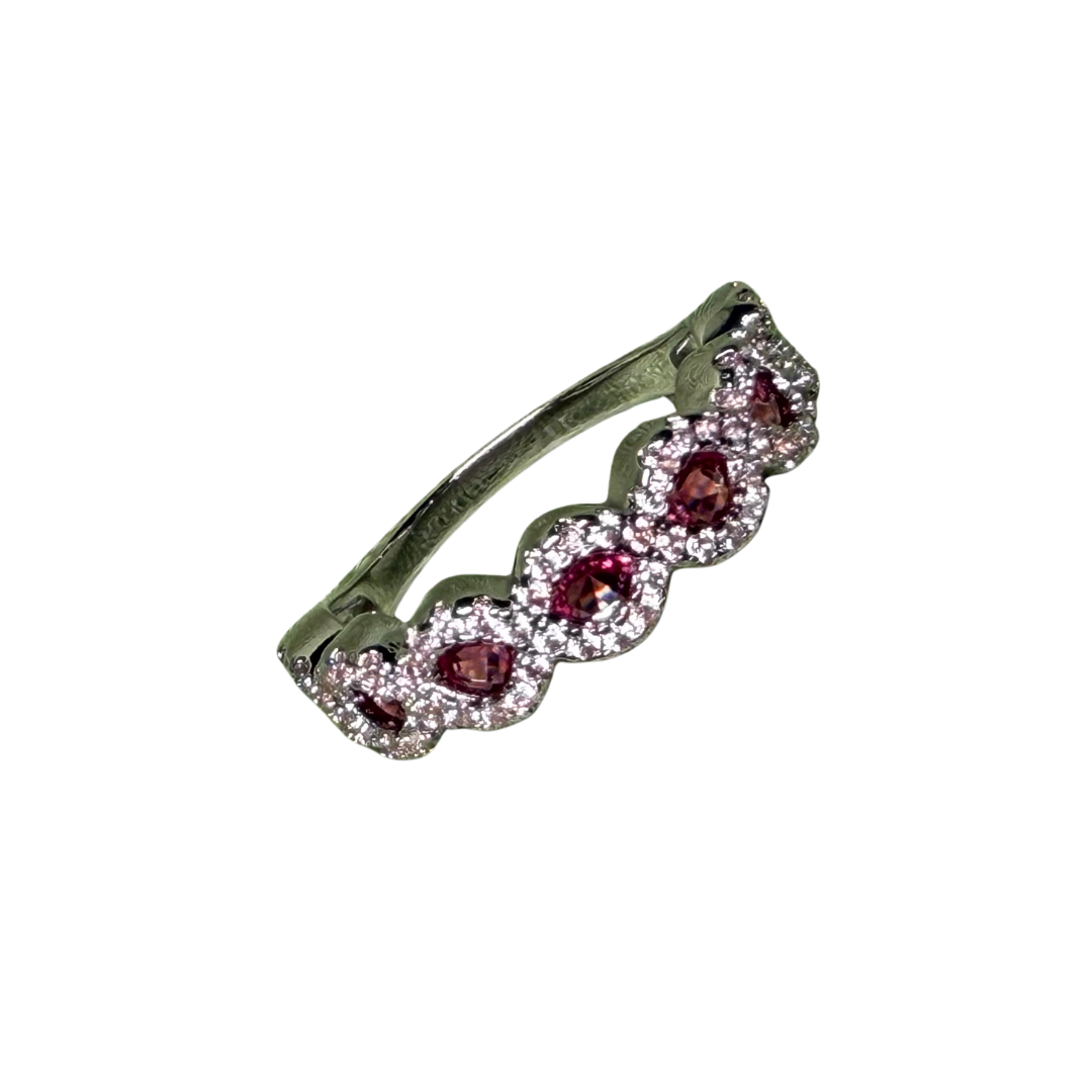 816 "MACARIA PINK" Anillo plateado #7