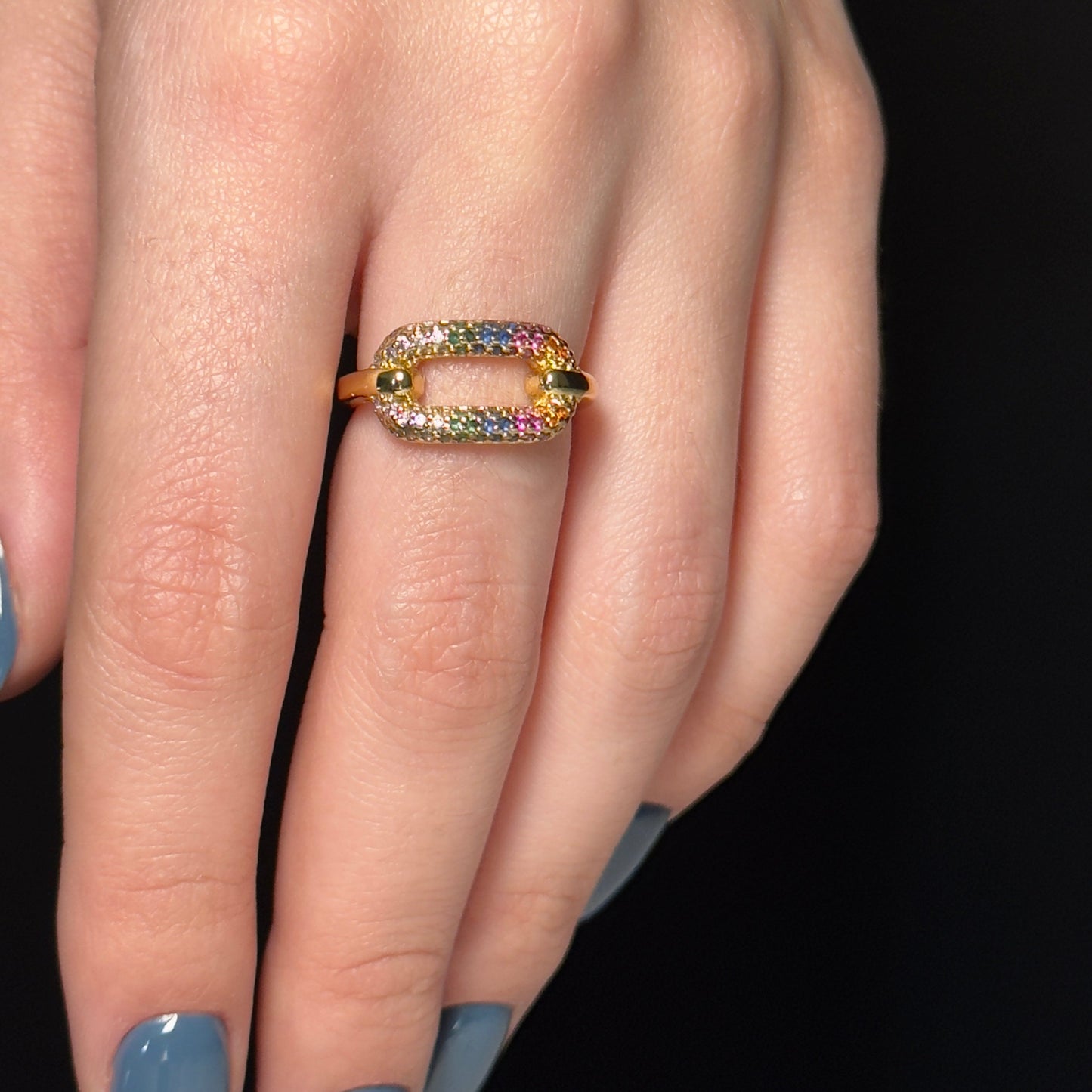 "CHANTAL RAINBOW" anillo dorado