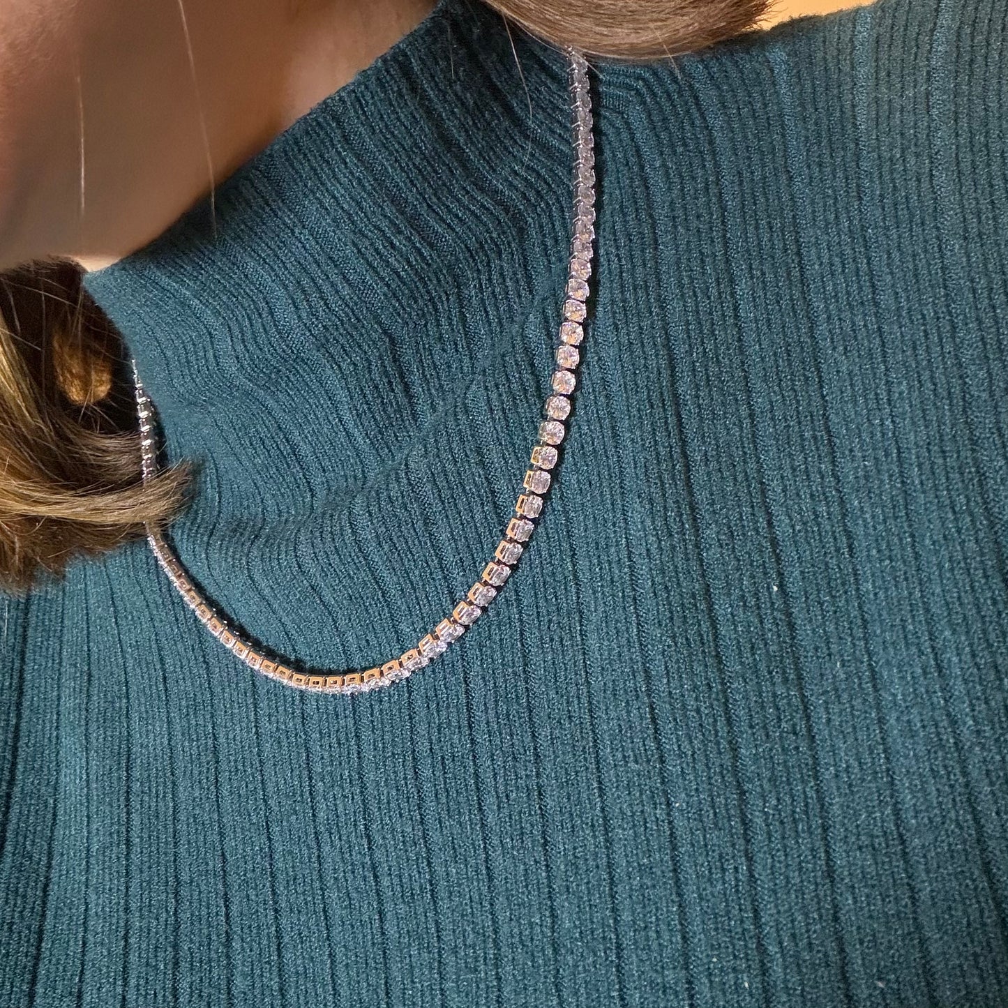 686 "TENNIS" COLLAR PLATEADO