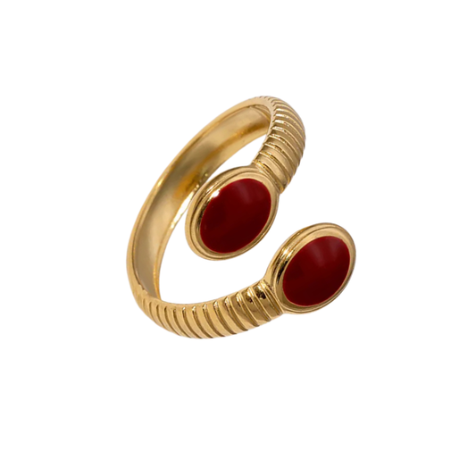 730 "ROBERTA ROJO" Anillo dorado