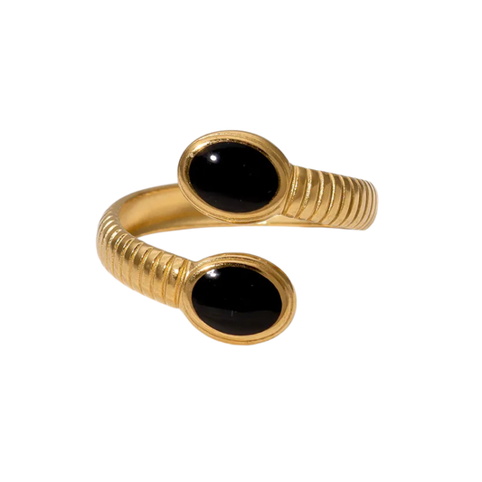 728 "ROBERTA NEGRO" Anillo dorado