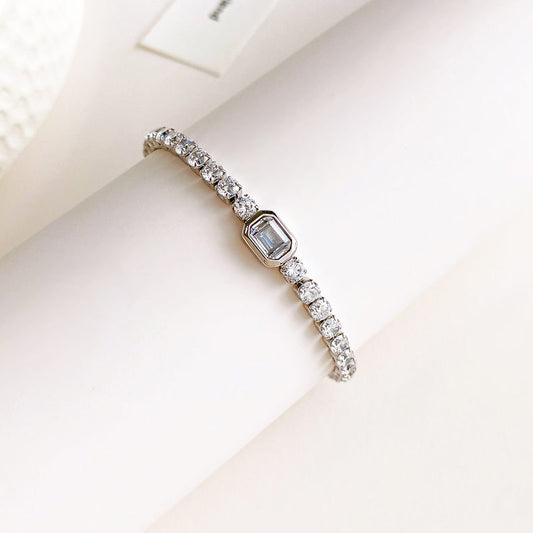 "ESTEFANIA" Pulsera plateada