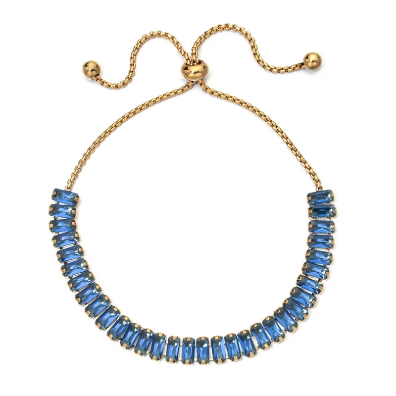 770 "MONSERRAT AZUL" Pulsera dorada