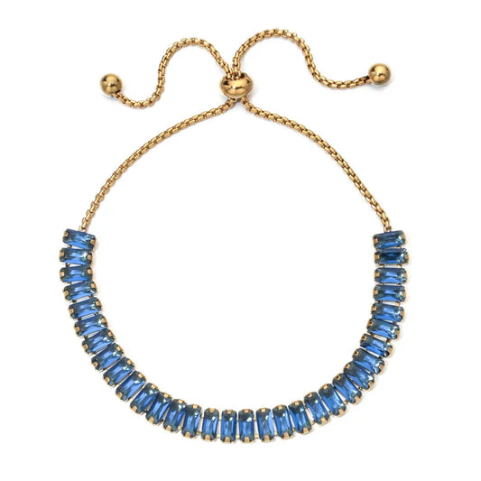 770 "MONSERRAT AZUL" Pulsera dorada