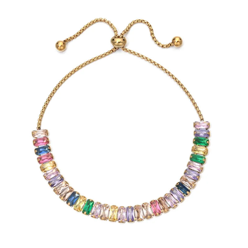 768 "MONSERRATH ARCOIRIS" Pulsera dorada