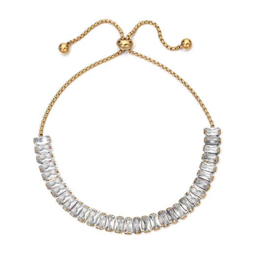 825 "MONSERRATH BLANCO" PULSERA DORADA