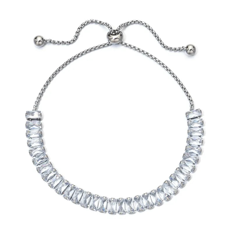 810 "MONSERRATH BLANCO" Pulsera plateada