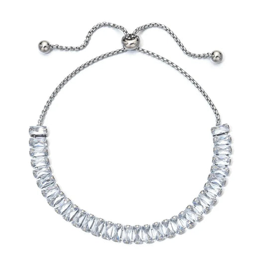 810 "MONSERRATH BLANCO" Pulsera plateada