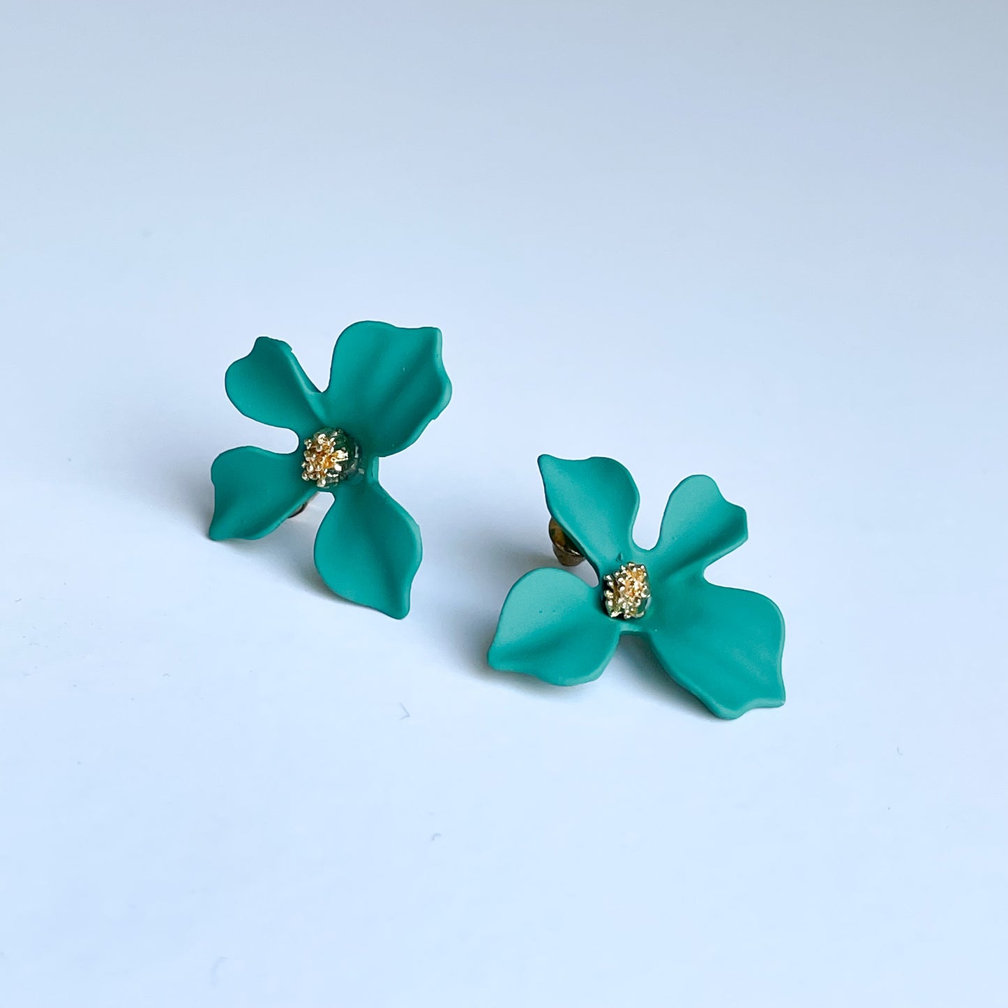 "FLOR" aretes verdes