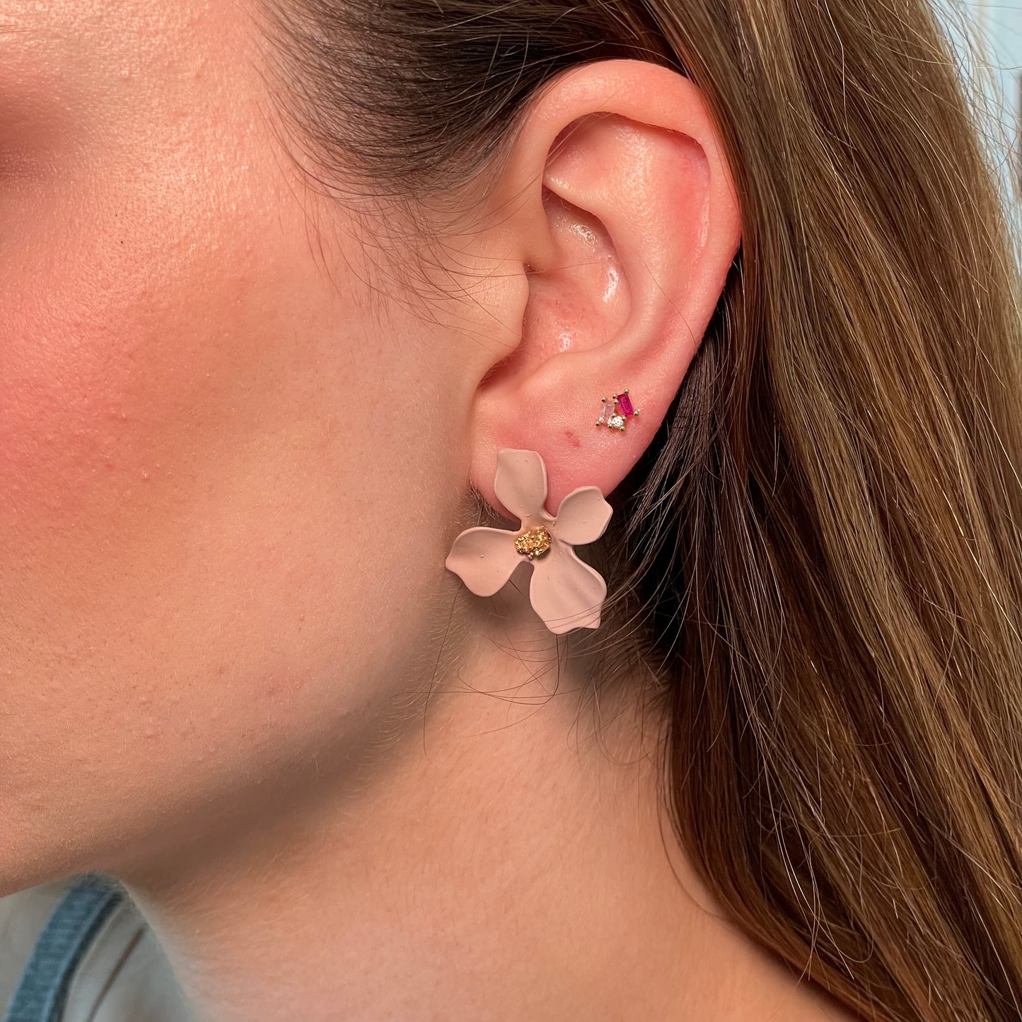 "FLOWER" aretes nude