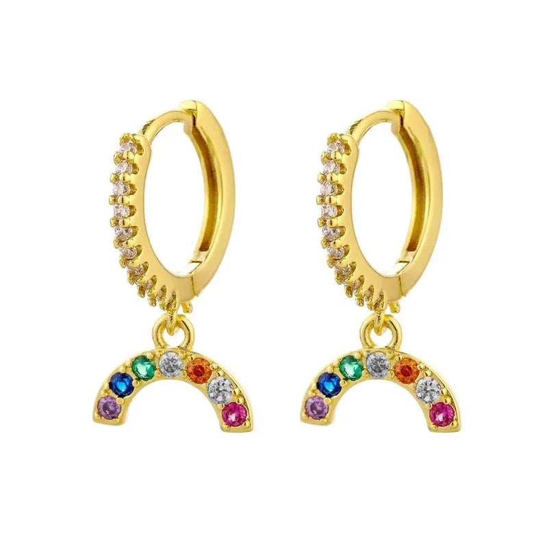 "ARCOIRIS" aretes dorados